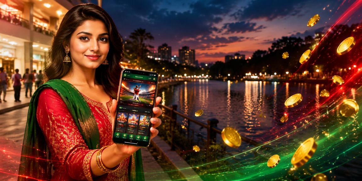 ঢাকায় লাল-সবুজ পোশাকে মোবাইলে 16x লটারি অ্যাপ ব্যবহার করছেন একজন ব্যবহারকারী