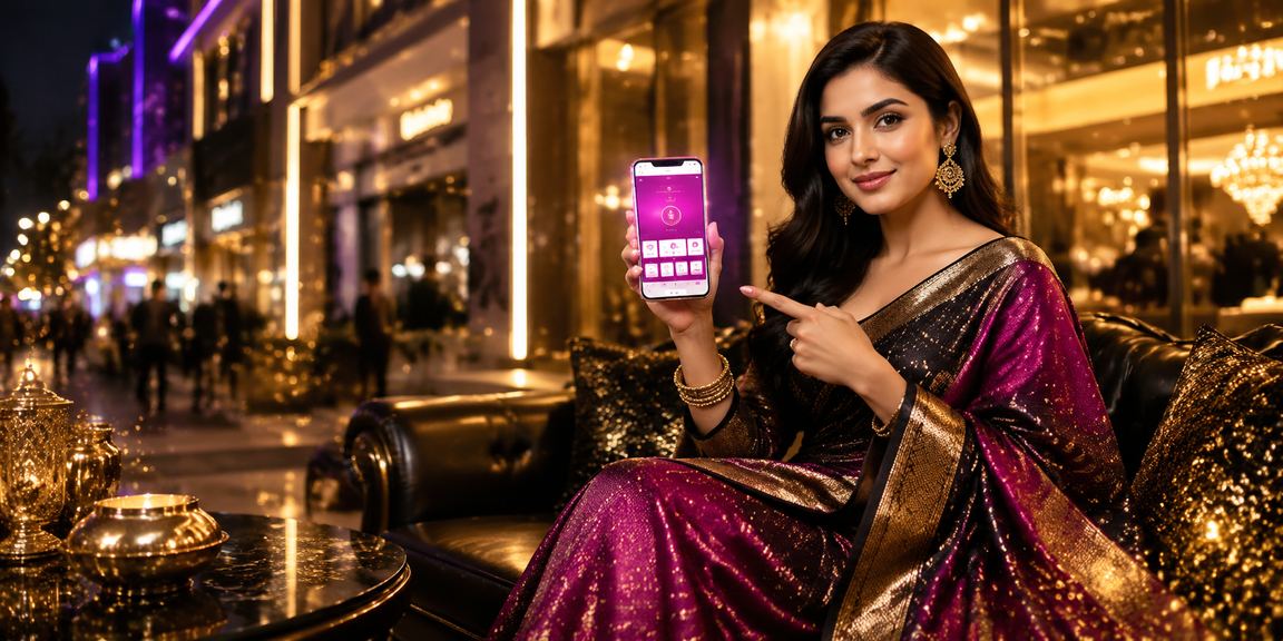 নারায়ণগঞ্জে শাড়ি পরে মোবাইলে পেমেন্ট ও ভাউচার কোড ইনপুট করছেন একজন ব্যবহারকারী